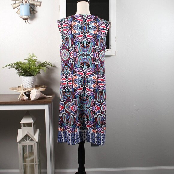 London Times Paisley Print Sheath Sundress - NWT - Size 12 - Picture 3 of 8
